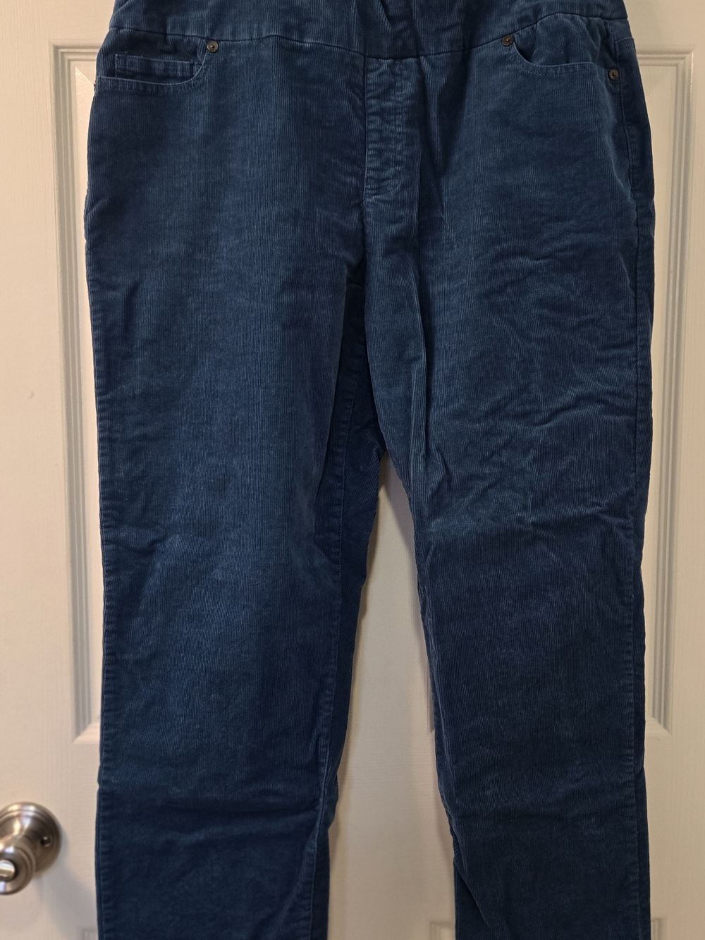 Coldwater Creek Women's Comfort Waist  Blue Corduroy Pants